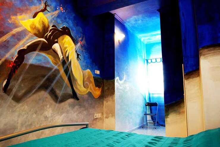 unique painted decorated room visit athenstyle hostel