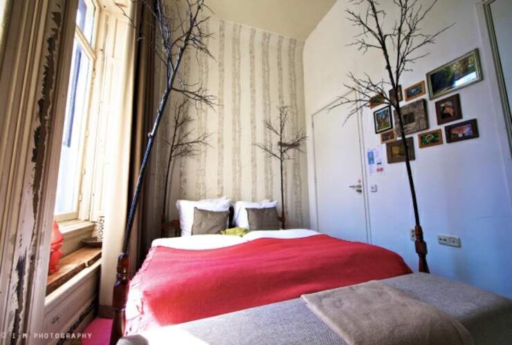creative artistic deco room hostel in amsterdam
