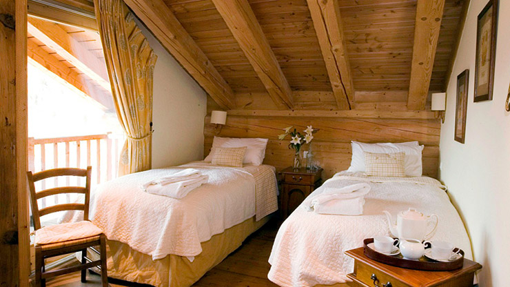 bedroom wooden stylish chalet french alps