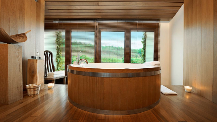 Unique wooden whirlpool spa