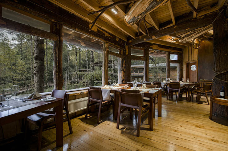 rustic style wooden restaurant nothafagus chile