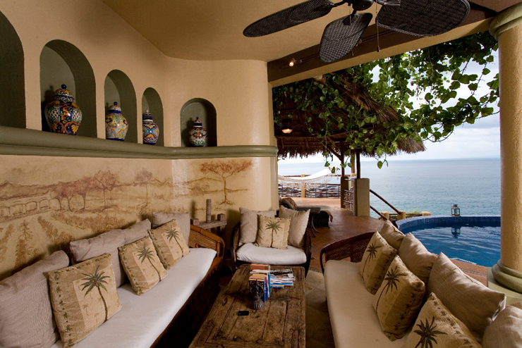 Outdoor sofa luxury amenities for a spectacular sea view villa
