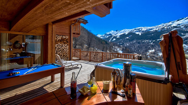 luxury chalet terrace jaccuzi