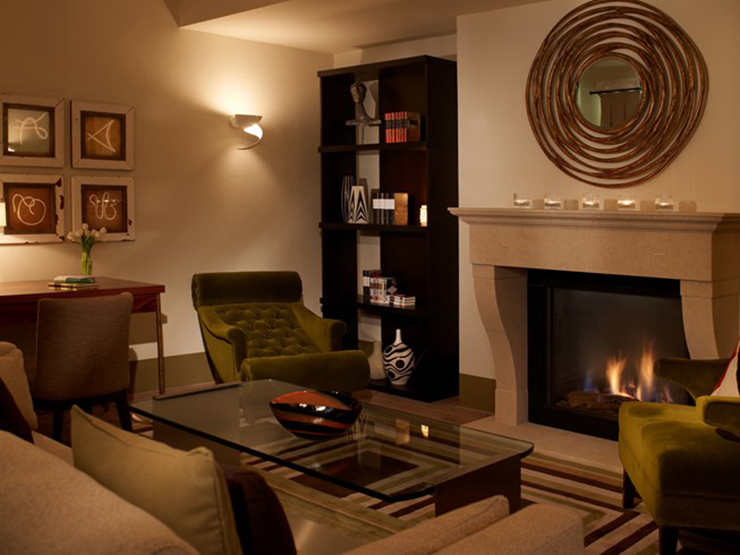 luxury hotel prague royal suite fireplace living room