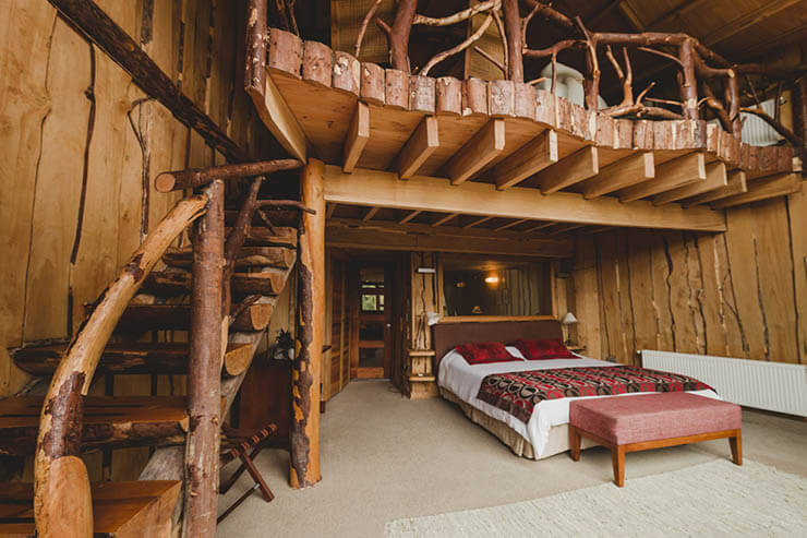 rustic style room hotel nothofagus chile