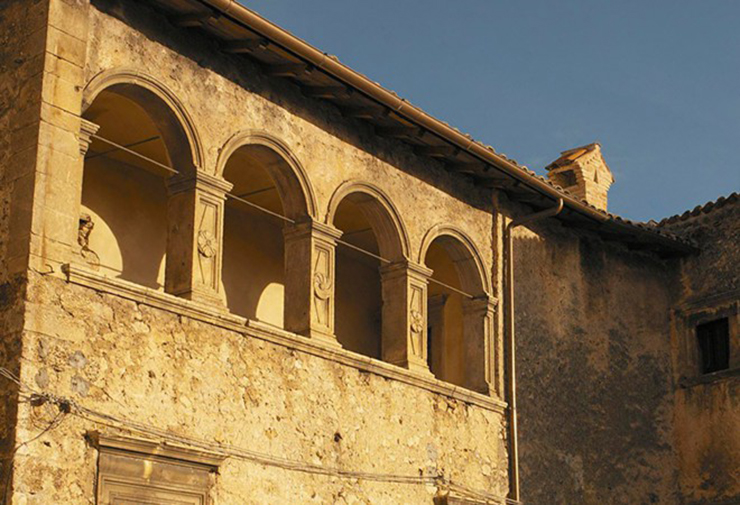 rustic hotel facade abruzzo italy
