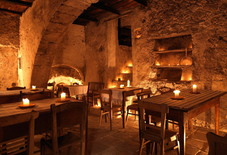 rustic hotel abruzzo italy wine cellar and bar