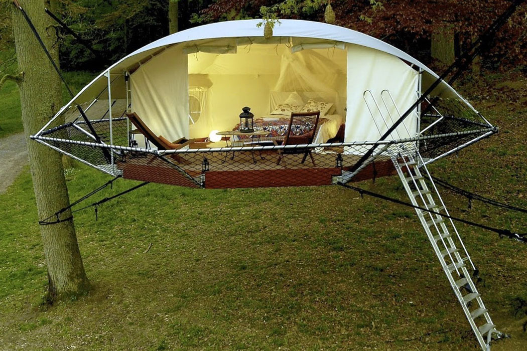 new glamping project tent to rent in tree