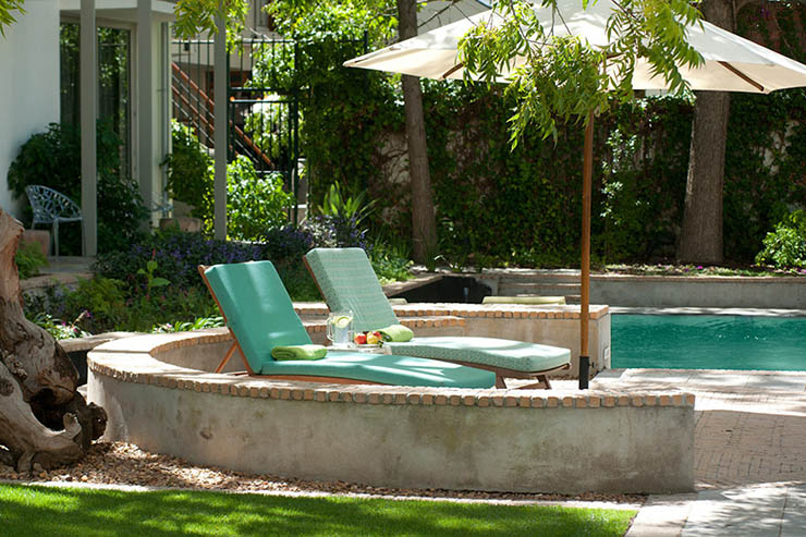 lounges outdoor pool luxury hotel stellenbosch