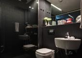 Modern dark designed small bathroom