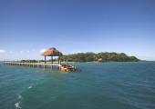 dolphin island fiji resort view form sea