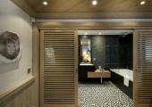 modern bathroom in french alps chalet for rental