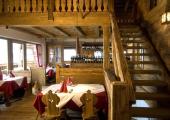 rustic style restaurant with terrace in italian alps