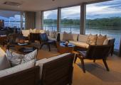 Indoor lounge spor on the Amazon River cruise vessel