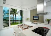 white design kitchen with exotic view
