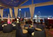 fullerton hotel restaurant with amazing view to singapore skyline